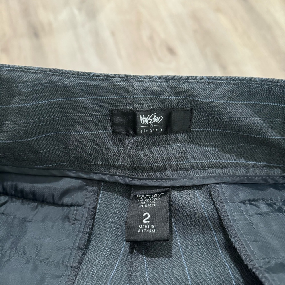 mossimo grey pinstripe straight leg trouser office dress work pants bottom - Picture 5 of 9